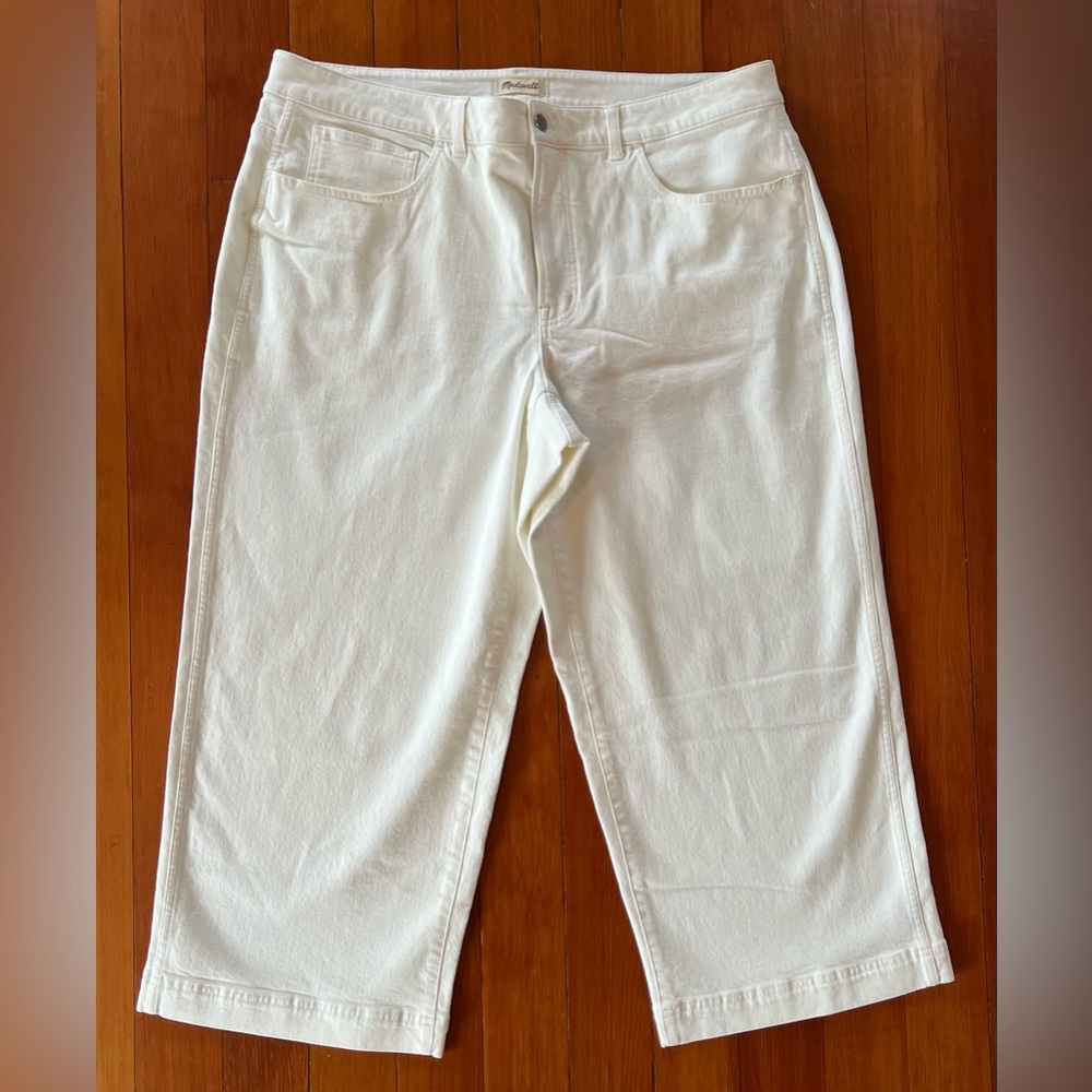 NWOT Madewell The Plus Perfect Vintage Wide-Leg Crop Jean - 18W - Tile White